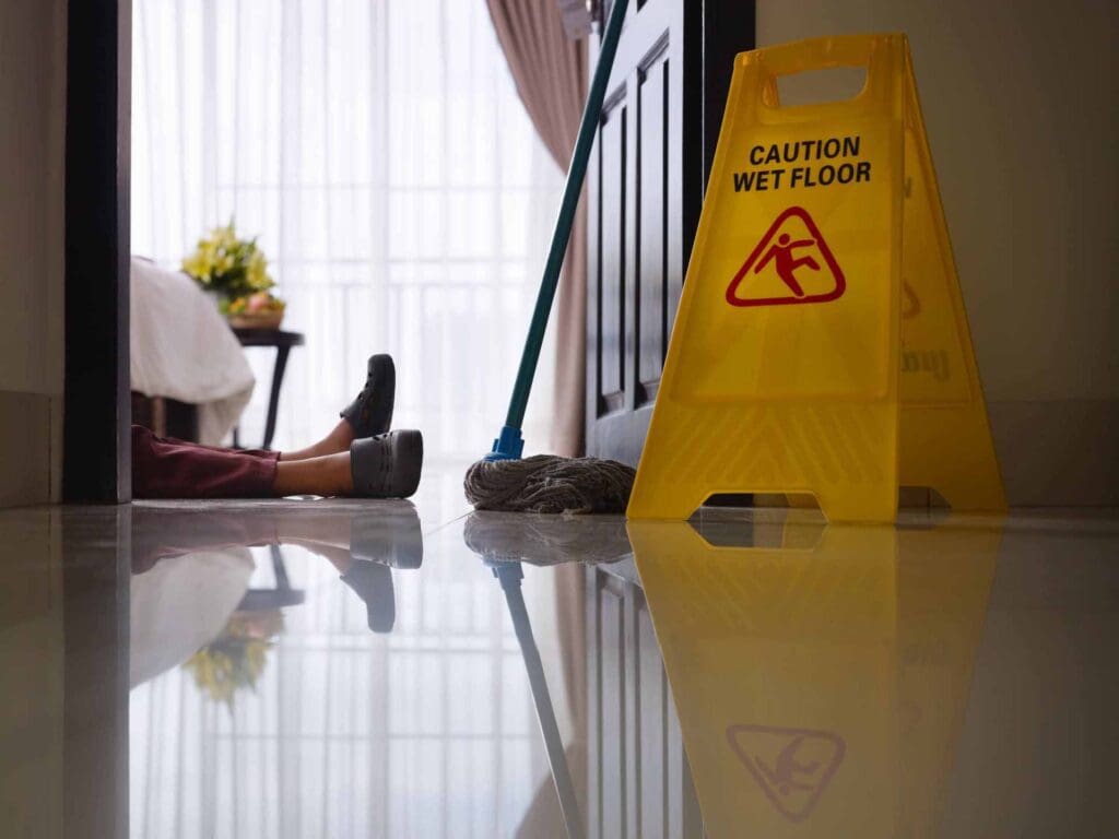 caution of wet floor