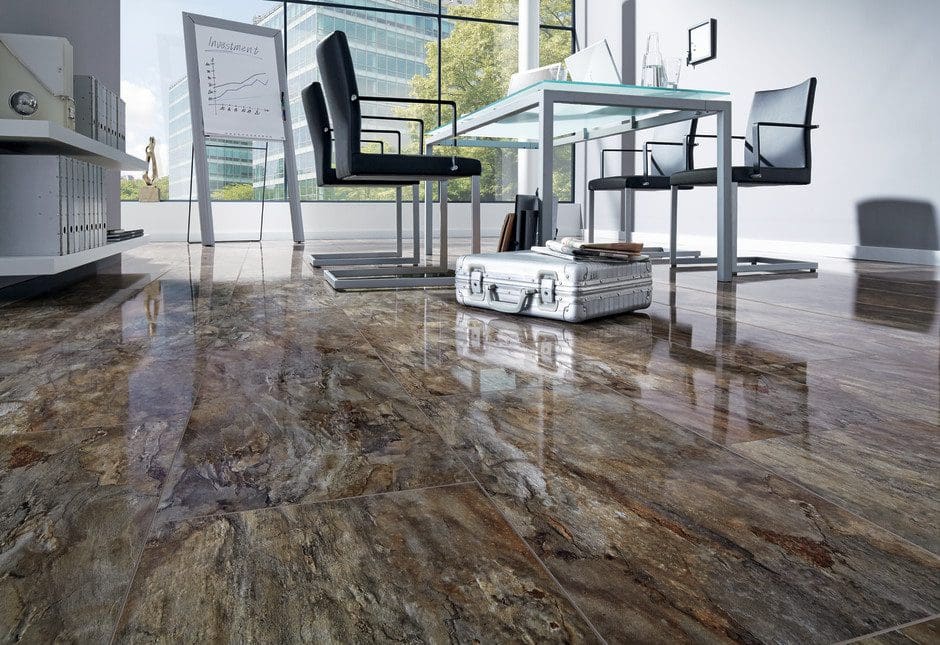 a shining Engineered Wood Floor of an office inside picture.