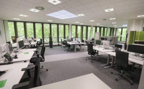call center with carpeted floors