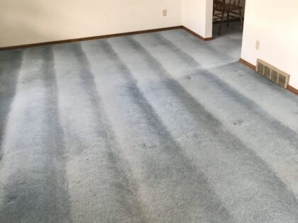 A residential plush carpet after cleaning by the FloorPros of West PA