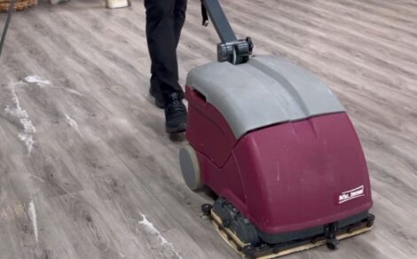 cleaning LVT with an automatic scrubber