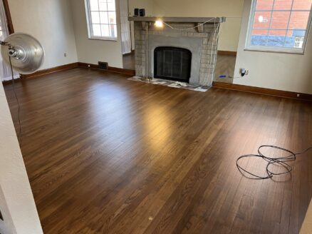 wood floor post finish application